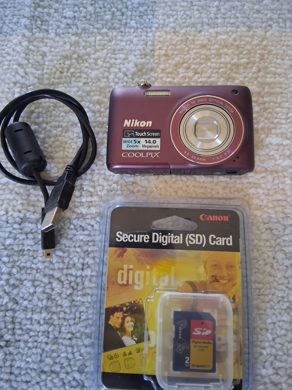 Nikon COOLPIX Compact Digital Camera - Burgundy